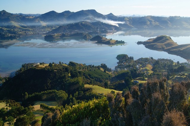 View of Portobello, Otago Harbour and Port Chlamers - Harbour Cone SONY DSC