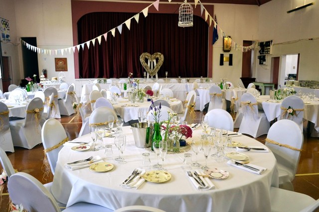Coronation Hall decorated for a wedding